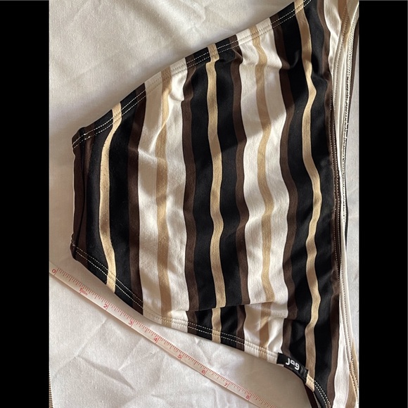 3 piece JAG swimsuit/skirt bl/br/tan stripes Only wore once !! rare - Picture 8 of 11